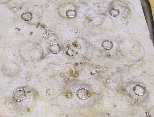 Judy Larson's Ripple Bracelet  - , Metalwork, Cutting, Cutting Tool, Cutters, Dapping, Dapping Jewelry, Filing, Finishing, Findings, Clasps, Components, Tumbling, Tumble, Tumbling Jewelry, Butane Torch, Soldering, Solder, Tools, Close the rings so the ends are as flush as possible.